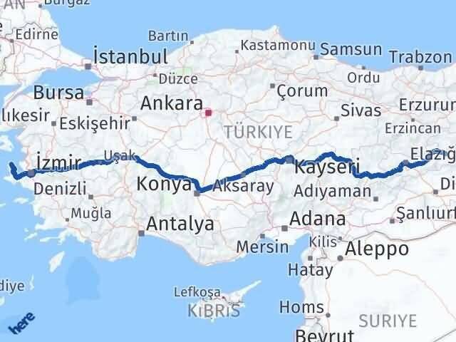 Bingöl Karaburun İzmir Arası Kaç Km - Yol Haritası