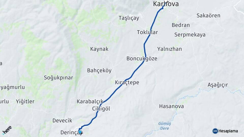 Bingöl Karlıova Göynük Karlıova Arası Kaç Km - Yol Haritası