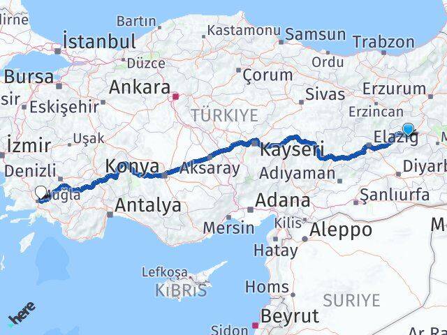 Bingöl Menteşe Muğla Arası Kaç Km - Yol Haritası