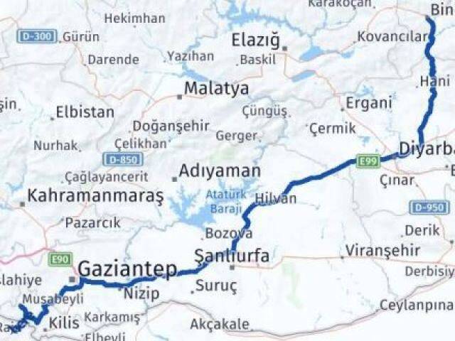 Bingöl Musabeyli Kilis Arası Kaç Km - Yol Haritası