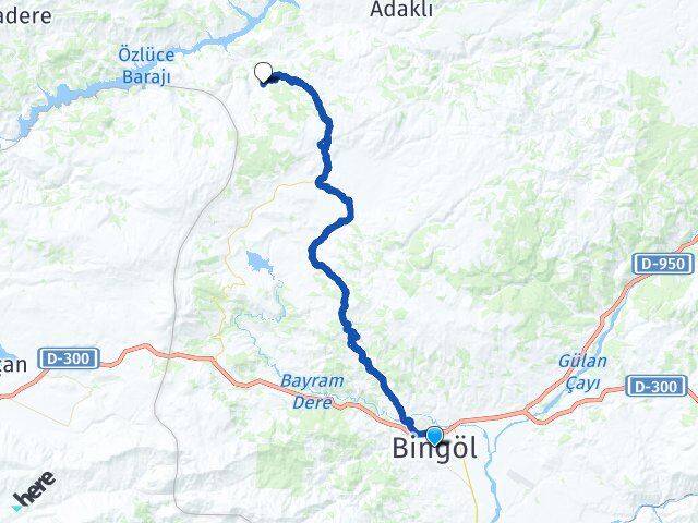 Bingöl Nacaklı Kiğı Arası Kaç Km - Yol Haritası