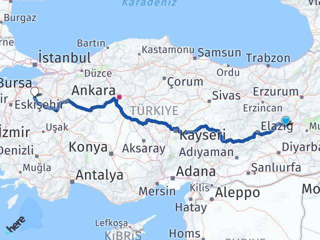 Bingöl Orhaneli Bursa Arası Kaç Km - Yol Haritası