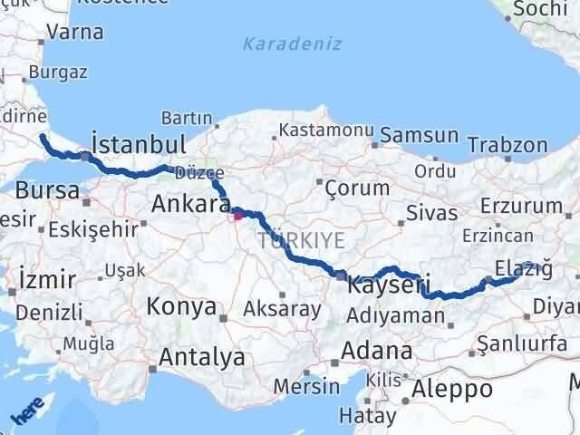 Bingöl Saray Tekirdağ Arası Kaç Km - Yol Haritası