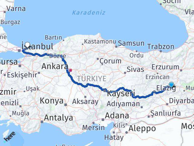 Bingöl Şile İstanbul Arası Kaç Km - Yol Haritası