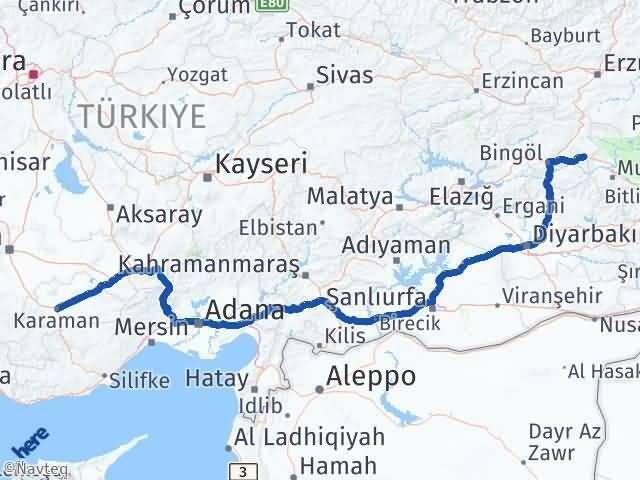Bingöl Solhan Karaman Arası Kaç Km - Yol Haritası