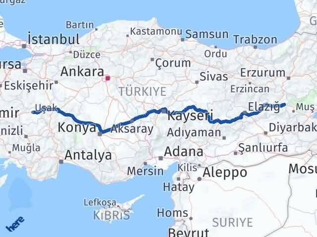 Bingöl Solhan Uşak Arası Kaç Km - Yol Haritası