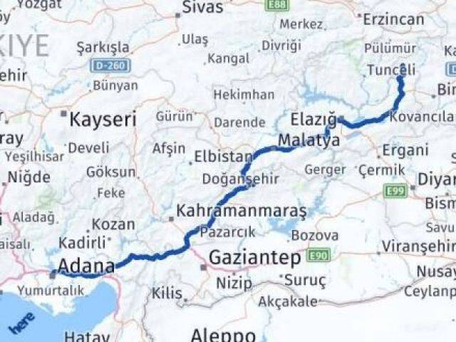 Bingöl Yayladere Adana Arası Kaç Km - Yol Haritası