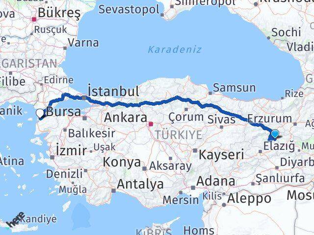 Bingöl Yayladere Çanakkale Arası Kaç Km - Yol Haritası