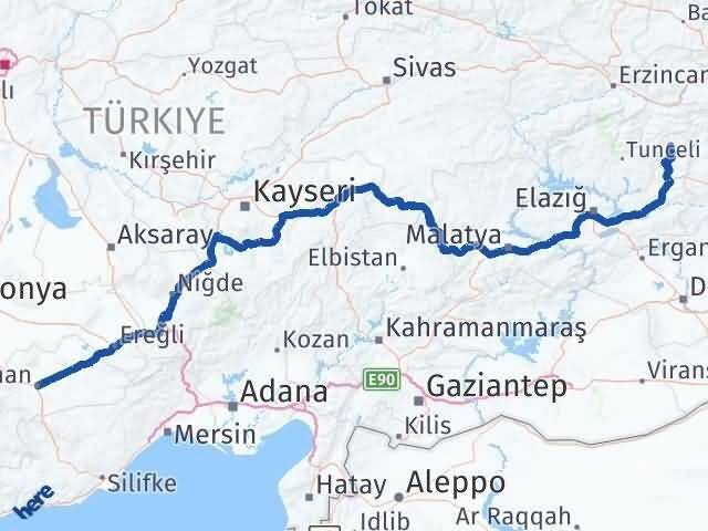 Bingöl Yayladere Karaman Arası Kaç Km - Yol Haritası