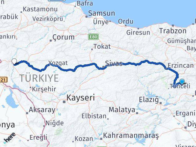 Bingöl Yayladere Kırıkkale Arası Kaç Km - Yol Haritası