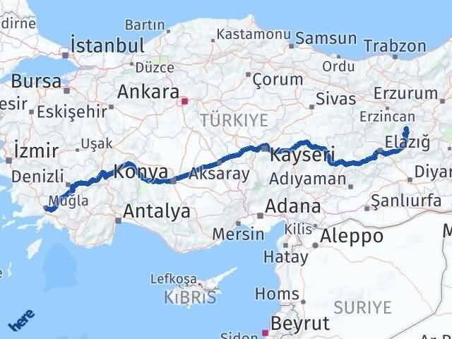 Bingöl Yayladere Muğla Arası Kaç Km - Yol Haritası