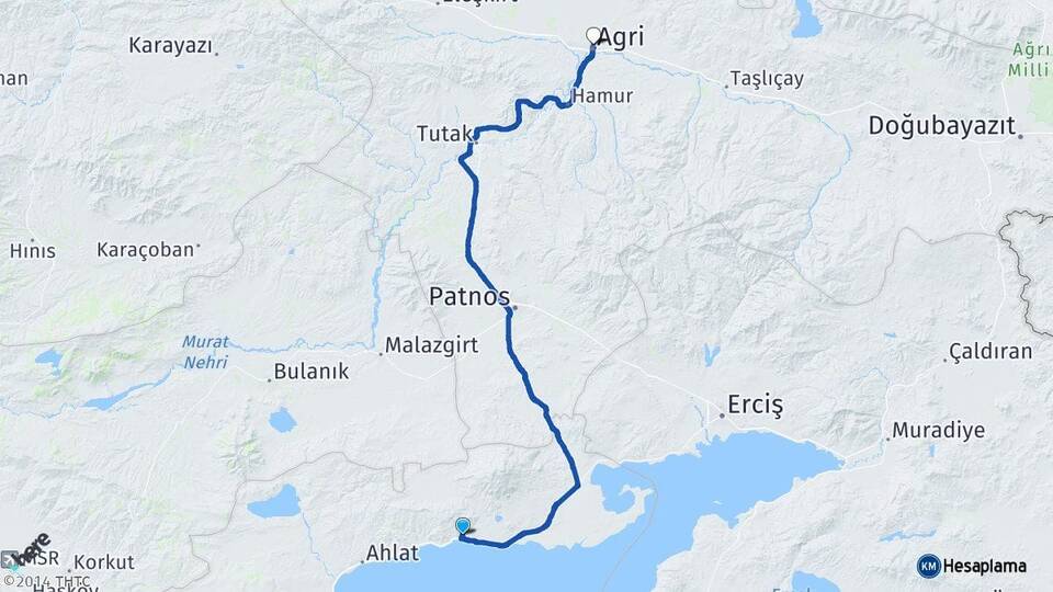 Bitlis Adilcevaz Ağrı Arası Kaç Km - Yol Haritası