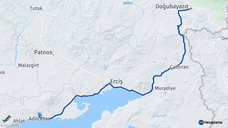 Bitlis Adilcevaz Doğubayazıt Ağrı Arası Kaç Km - Yol Haritası