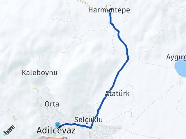 Bitlis Adilcevaz Harmantepe Adilcevaz Arası Kaç Km - Yol Haritası