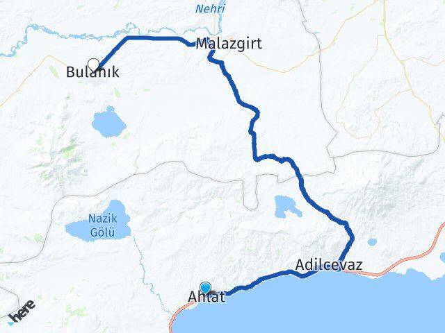 Bitlis Ahlat Bulanık Muş Arası Kaç Km - Yol Haritası