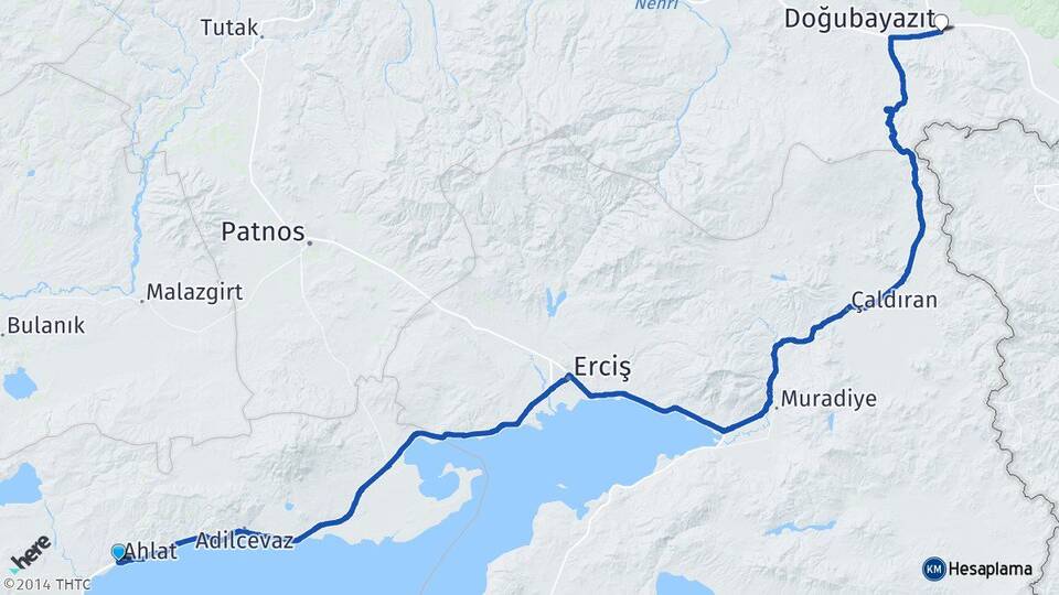 Bitlis Ahlat Doğubayazıt Ağrı Arası Kaç Km - Yol Haritası