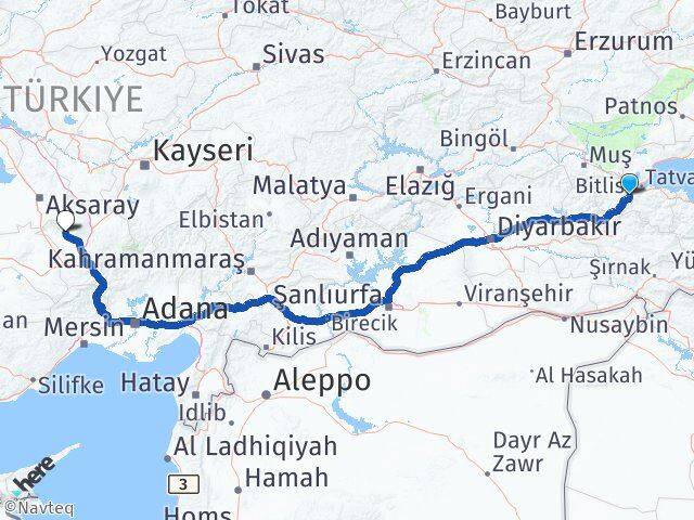 Bitlis Altunhisar Niğde Arası Kaç Km - Yol Haritası