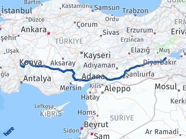 Bitlis Atabey Isparta Arası Kaç Km - Yol Haritası