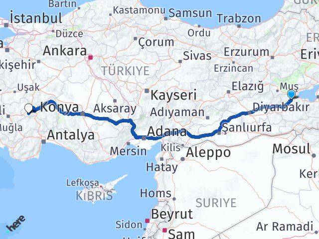 Bitlis Başmakçı Afyonkarahisar Arası Kaç Km - Yol Haritası