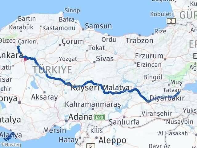 Bitlis Çamlıdere Ankara Arası Kaç Km - Yol Haritası