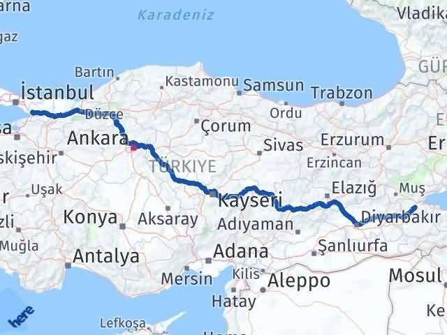 Bitlis Dilovası Kocaeli Arası Kaç Km - Yol Haritası