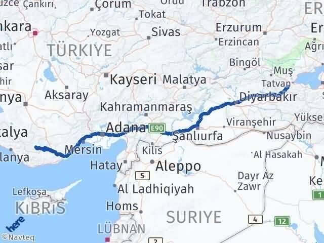 Bitlis Ermenek Karaman Arası Kaç Km - Yol Haritası