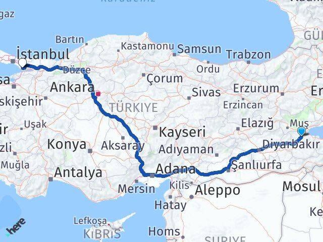 Bitlis Gebze Kocaeli Arası Kaç Km - Yol Haritası