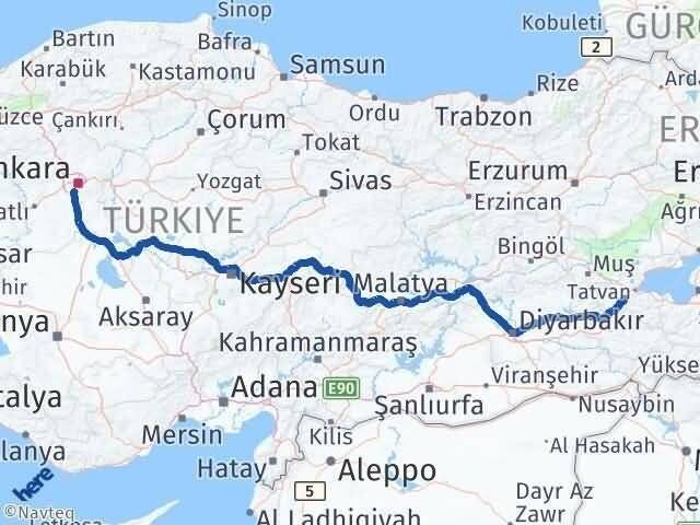 Bitlis Gölbaşı Ankara Arası Kaç Km - Yol Haritası