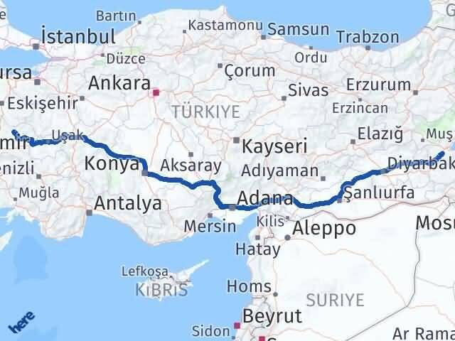 Bitlis Gördes Manisa Arası Kaç Km - Yol Haritası