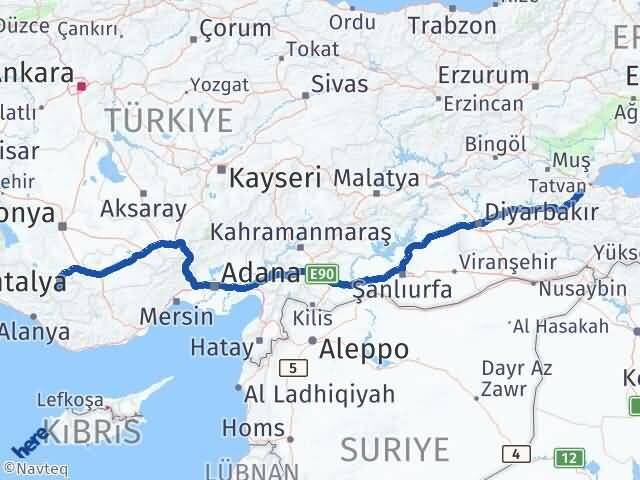 Bitlis Hadim Konya Arası Kaç Km - Yol Haritası