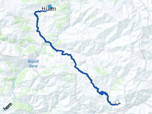 Bitlis Hizan Döküktaş Hizan Arası Kaç Km - Yol Haritası