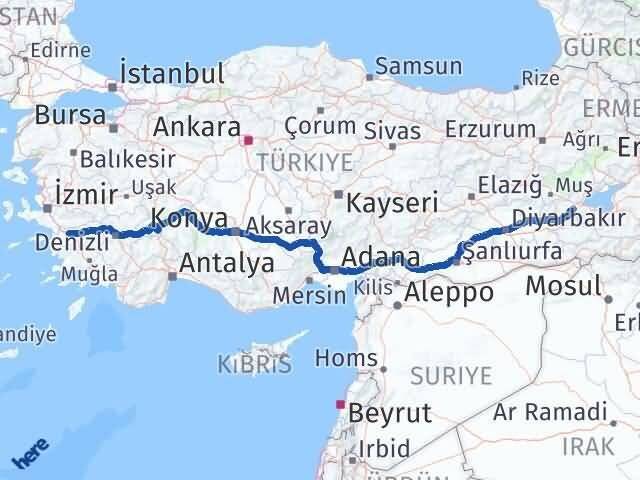 Bitlis İncirliova Aydın Arası Kaç Km - Yol Haritası