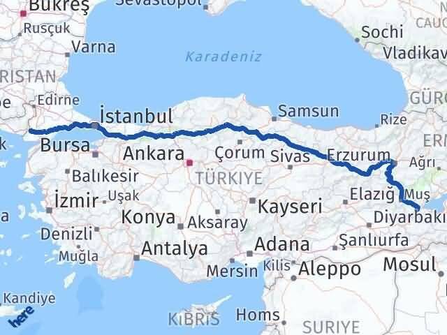 Bitlis İpsala Edirne Arası Kaç Km - Yol Haritası