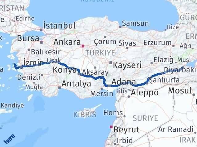 Bitlis Karaburun İzmir Arası Kaç Km - Yol Haritası