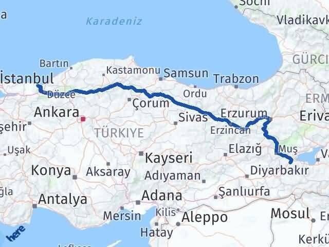 Bitlis Kocaali Sakarya Arası Kaç Km - Yol Haritası