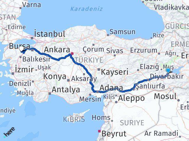 Bitlis Manyas Balıkesir Arası Kaç Km - Yol Haritası