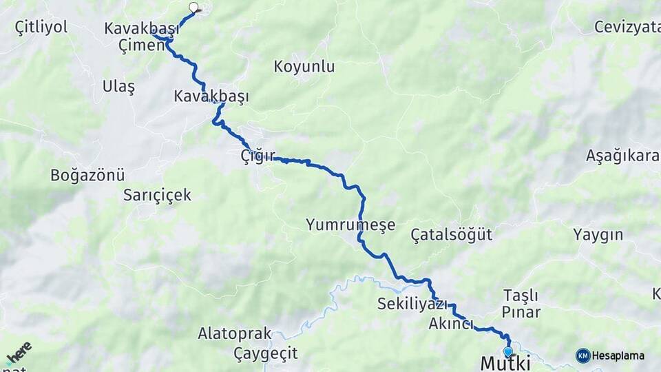 Bitlis Mutki Kayabaşı Mutki Arası Kaç Km - Yol Haritası