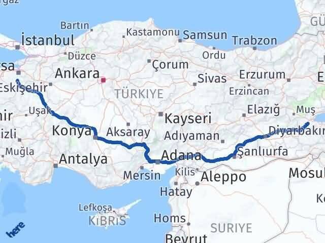 Bitlis Orhaneli Bursa Arası Kaç Km - Yol Haritası