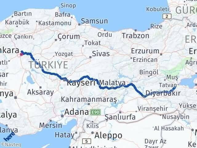 Bitlis Pursaklar Ankara Arası Kaç Km - Yol Haritası