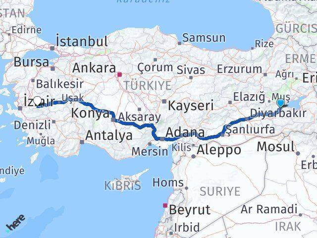 Bitlis Salihli Manisa Arası Kaç Km - Yol Haritası