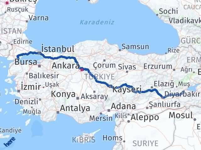 Bitlis Şarköy Tekirdağ Arası Kaç Km - Yol Haritası