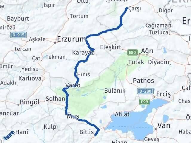 Bitlis Selim Kars Arası Kaç Km - Yol Haritası