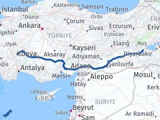 Bitlis Senirkent Isparta Arası Kaç Km - Yol Haritası