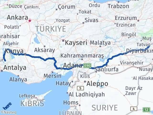 Bitlis Sütçüler Isparta Arası Kaç Km - Yol Haritası