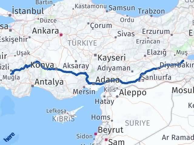 Bitlis Tavas Denizli Arası Kaç Km - Yol Haritası