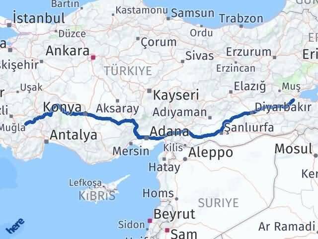 Bitlis Yeşilova Burdur Arası Kaç Km - Yol Haritası