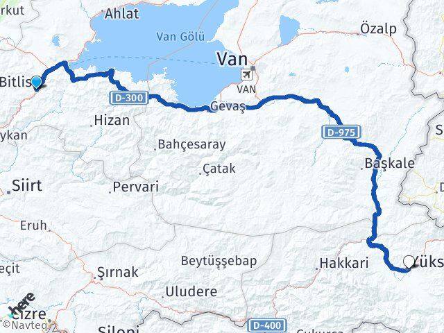 Bitlis Yüksekova Hakkari Arası Kaç Km - Yol Haritası