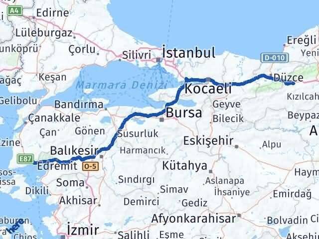 Bolu Ayvacık Çanakkale Arası Kaç Km - Yol Haritası