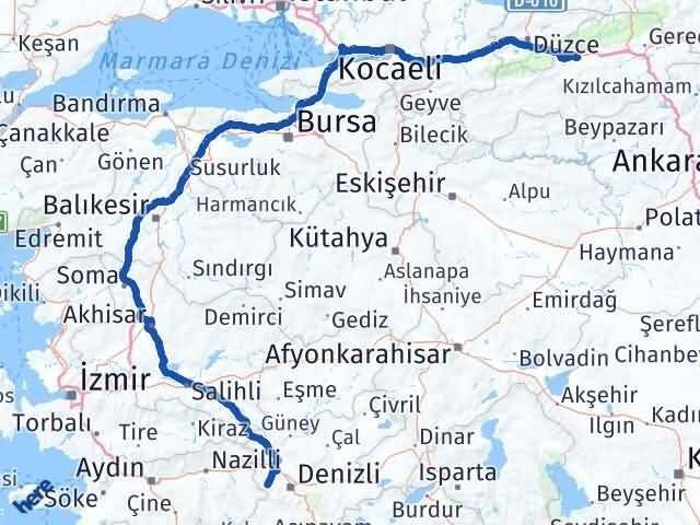 Bolu Babadağ Denizli Arası Kaç Km - Yol Haritası
