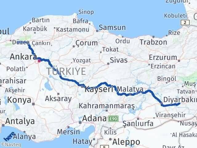 Bolu Beşiri Batman Arası Kaç Km - Yol Haritası